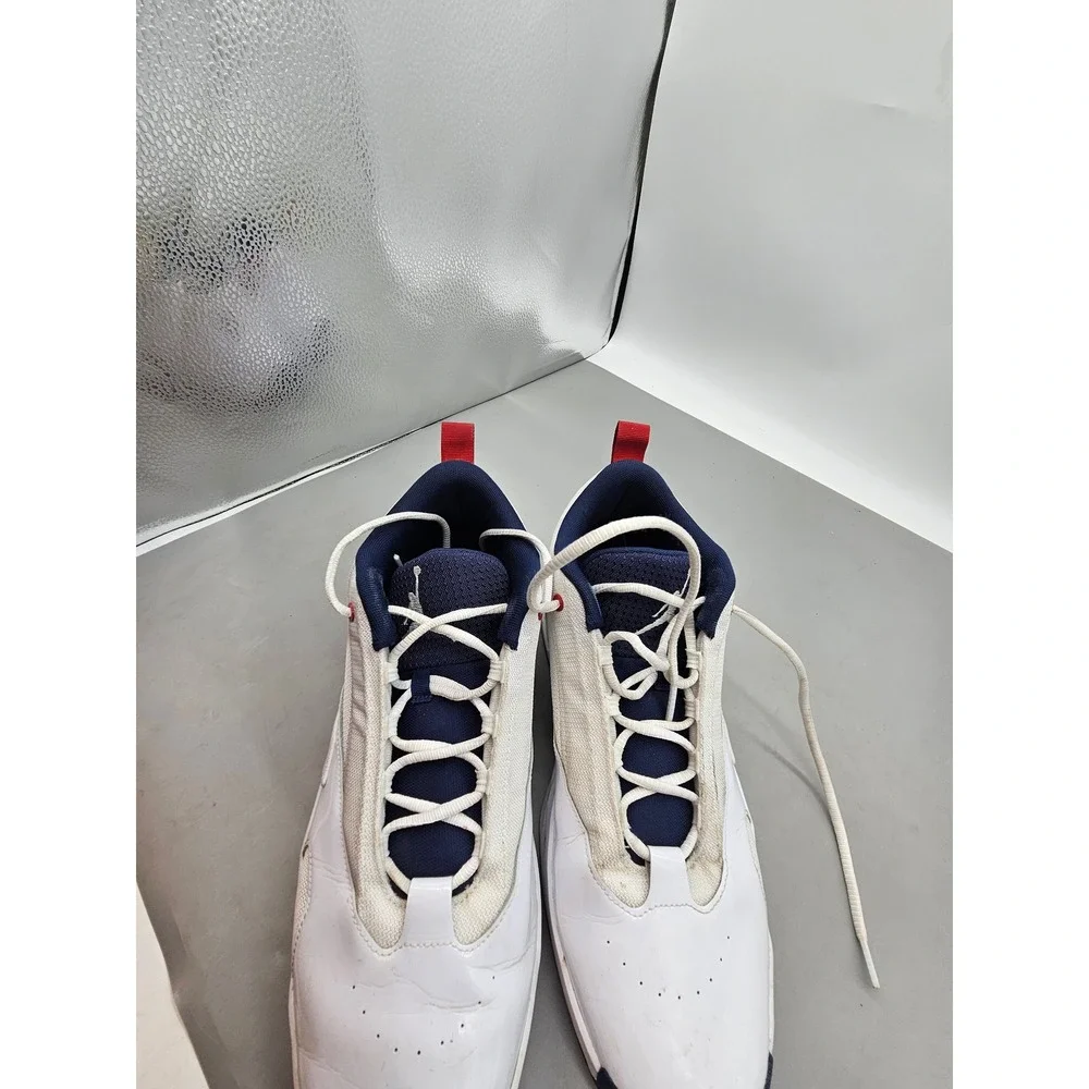 Jordan Flight Court Mens White Midnight Navy Varsity‎ Red FQ8298-100 Size 13